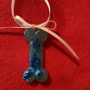 🎄Blue Glitter Dog Bone Ornament
